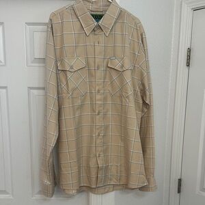 Dixxon  The CANAL Size 2XTall Tan Plaid Men's Shirt gently worn